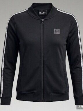 Under Armour Women’s Black Zip-Front Athletic Jacket (Sz L) Athletic Athleisure